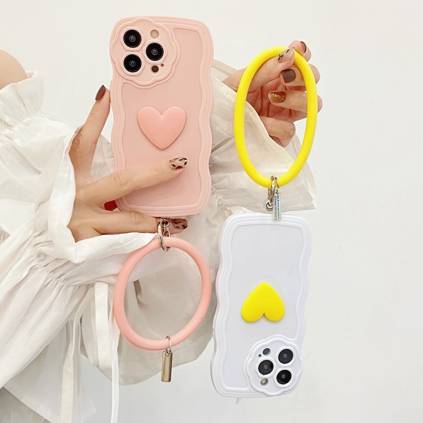 Ốp Điện Thoại TPU Silicon Mềm Trong Suốt Họa Tiết Trái Tim 3D Cho iPhone 7 8 Plus X XR XS Max SE 2020 2022 11 12 13 Pro Max