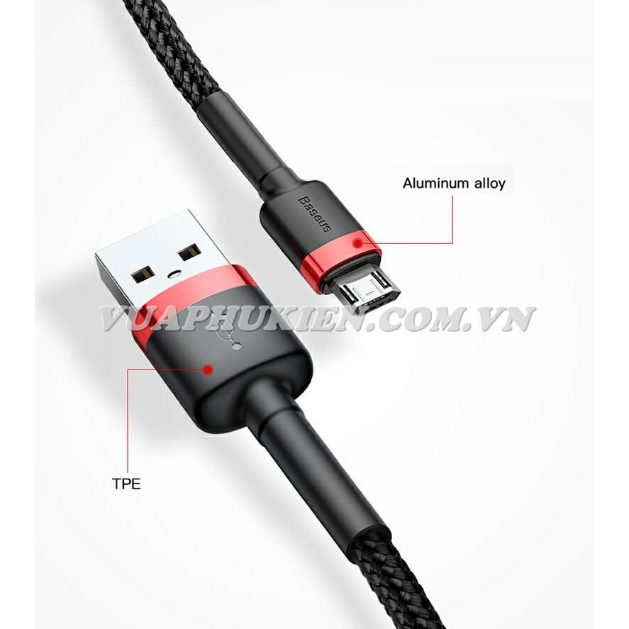Cáp kết nối dữ liệu sạc nhanh Baseus Cafule Cable chân Lighting/iPhone/iPad/Micro USB/Type-C dây dù dài 1/2/3 mét