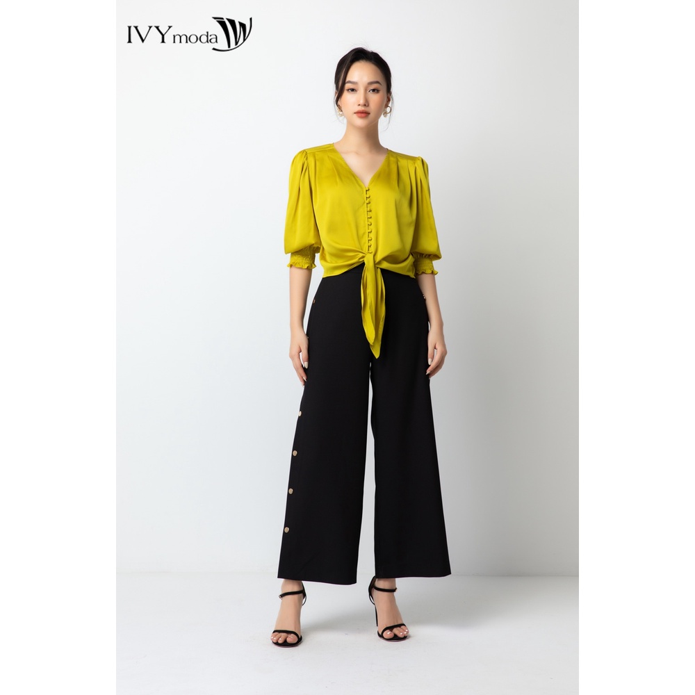 Áo lụa nữ gấu thắt dây IVY moda MS 16M6479
