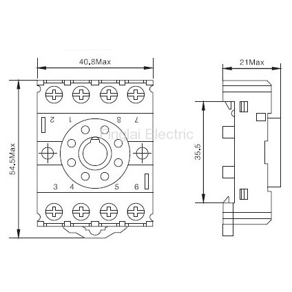 Đế Relay Rơ Le PF083A - Chân Đế Relay Thời Gian PF083A loại 8 chân tròn