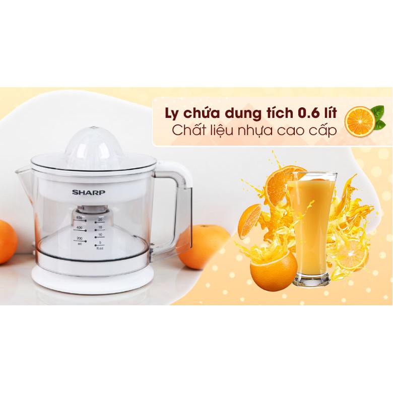 Máy Vắt Cam SHARP EJ-J256-WH - Hàng Chính Hãng (Bảo Hành 12 Tháng)