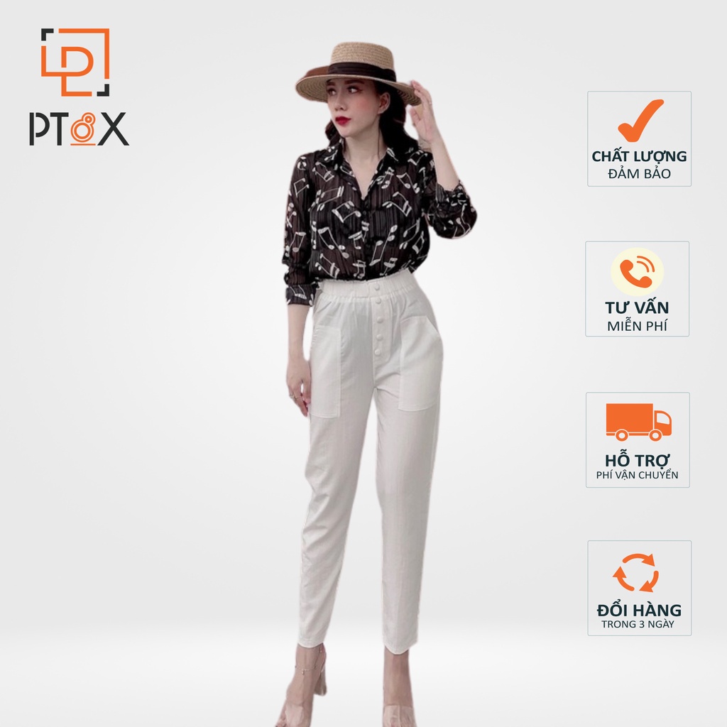 Quần baggy nhiều màu chất đũi mềm mát bọc khuy THỜI TRANG PT8X
