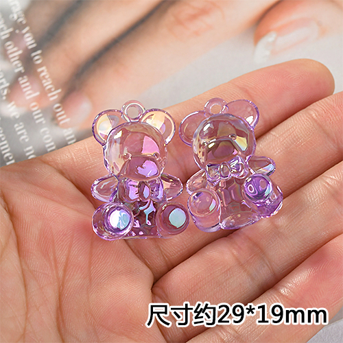 Móc Khóa / Bông Tai Ba Chiều Hình Gấu Ba Chiều Bằng acrylic Trong Suốt Tự Làm Thủ Công diy