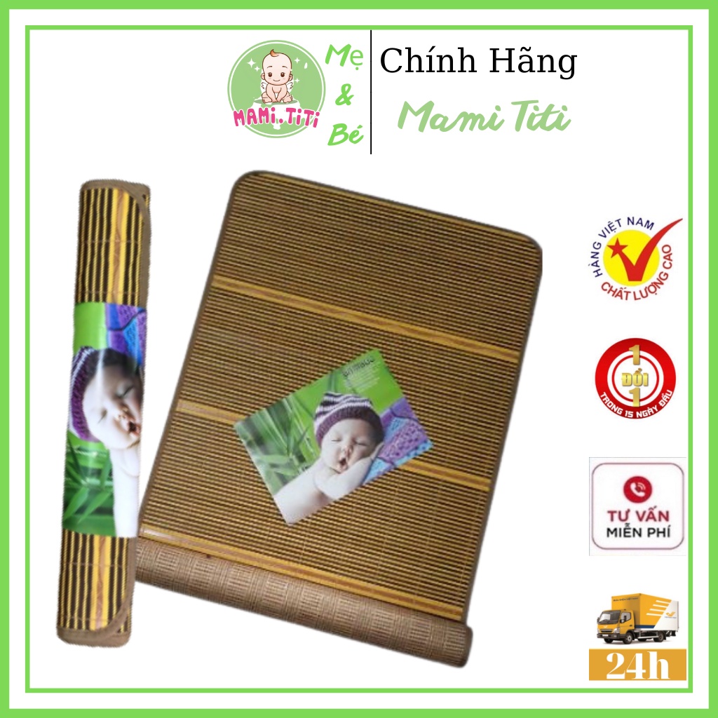 Chiếu Trúc Tăm Tre Bamboo Cao Cấp Việt Nam Cho Bé size 60x120cm [ HÀNG VIỆT NAM CHẤT LƯỢNG CAO ] MAM TITI