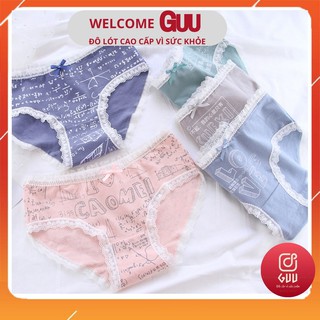 Quần Lót Nữ Dễ Thương CAOMEI _Quần Chip Nữ Cotton Phối Ren Cao Cấp Phong Cách cô gái Nhật An Toàn Kháng Khuẩn QLN690_Guu
