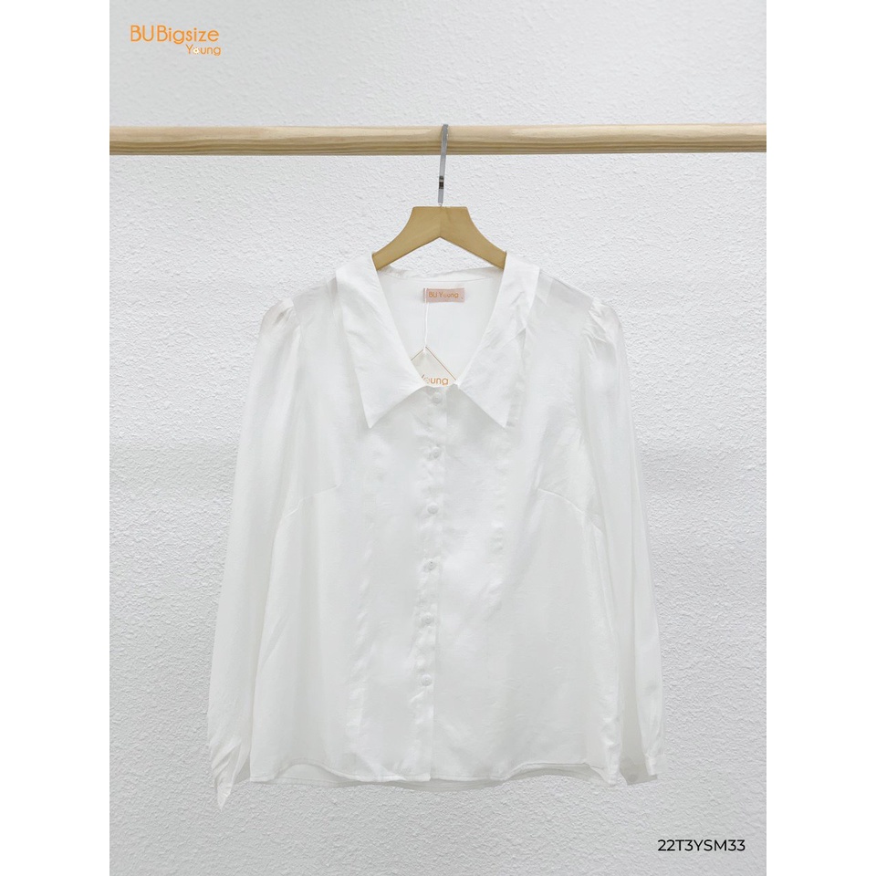 Sơ mi cổ sen kiểu sọc trang trí thân BIGSIZE (55kg đến 95kg) - 22T3YSM33 - [BU Bigsize Young]