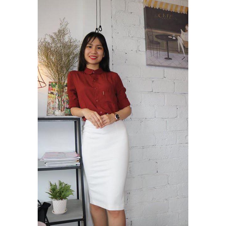 CHÂN VÁY BÚT CHÌ có khóa séc kéo dáng dài 60cm sẻ sau qua gối thời trang nữ công sở | BigBuy360 - bigbuy360.vn