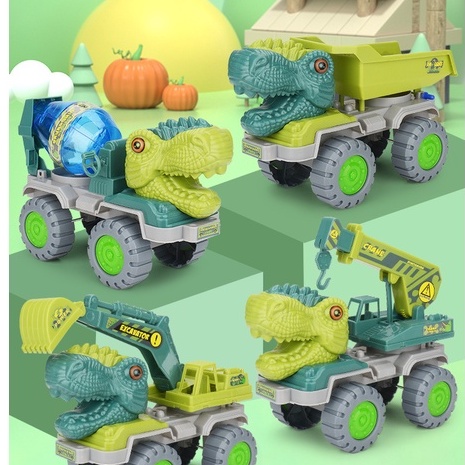 Bộ 4 Xe Đầu Rồng Hot Hit  Bằng Nhựa Cao Cấp Cho Bé