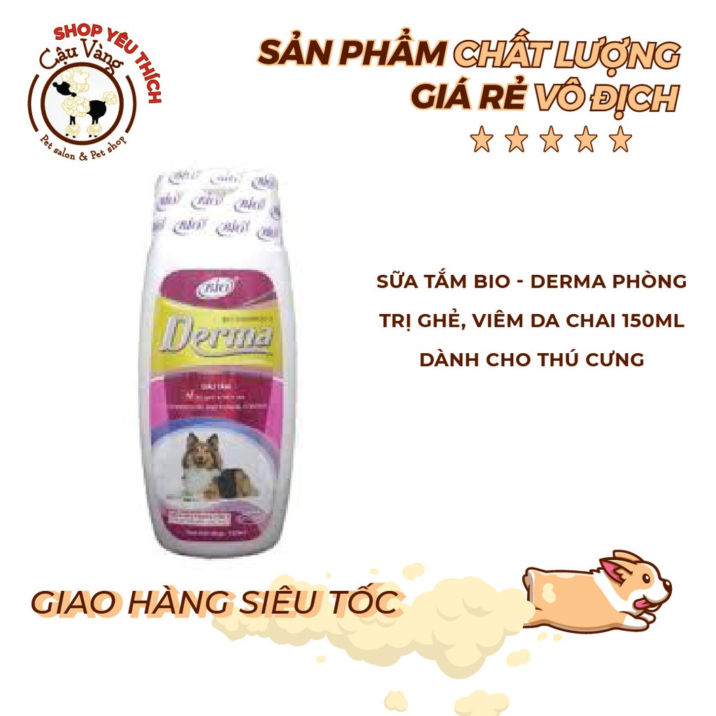 BIO-DERMA DẦU TĂM PHÒNG GHẺ VÀ NẤM DA CHAI 150ML DÀNH CHO CHÓ MÈO