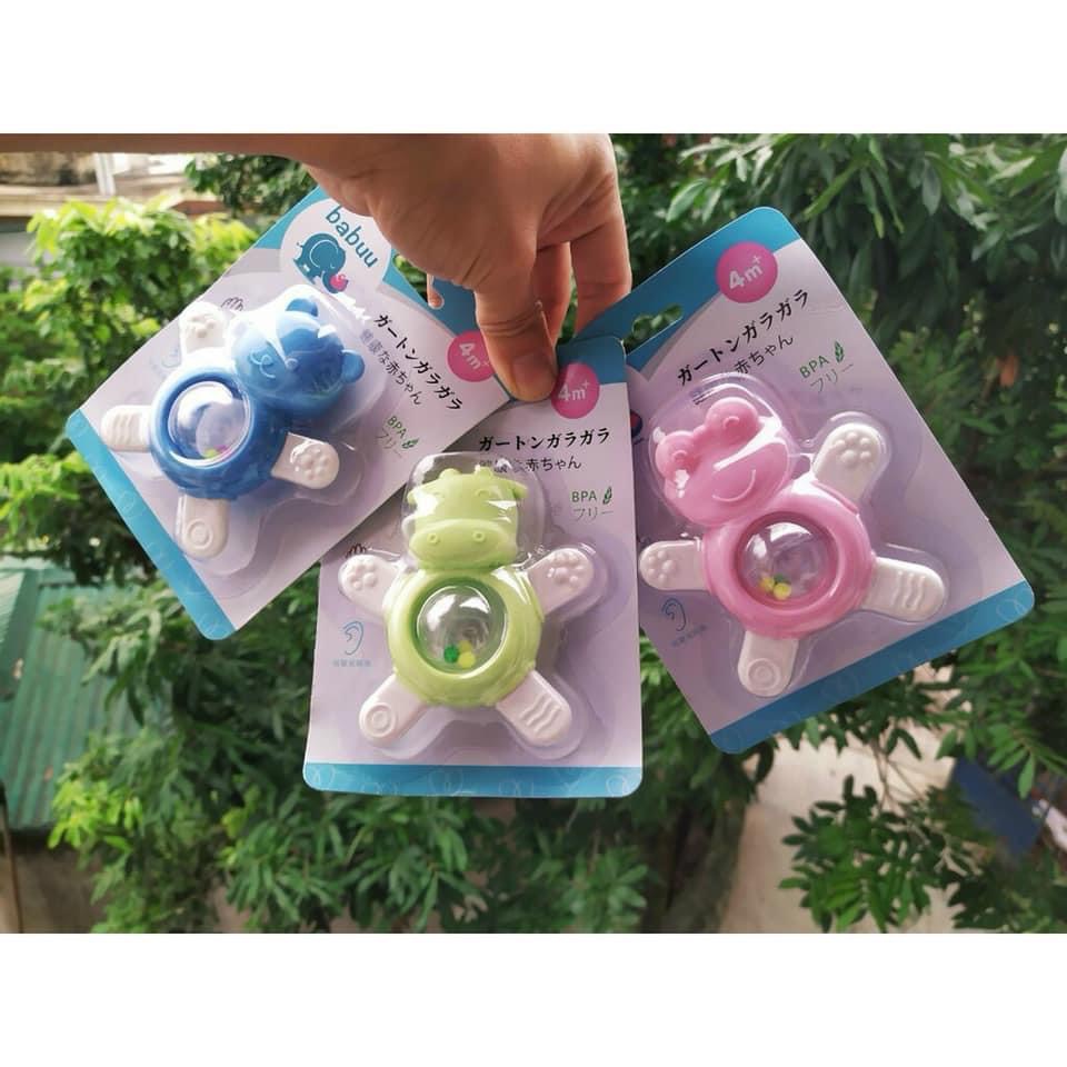 Đồ Chơi Gặm Nướu kèm xúc xắc, Babuu Nhật Giúp Bé Giảm Đau Ngứa Lợi Khi Mọc Răng
