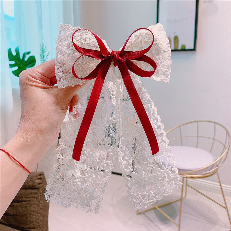 Kẹp Tóc Ruy Băng Kiểu Công Chúa Dễ Thương Phong Cách Hàn Quốc Cho Bé Gái