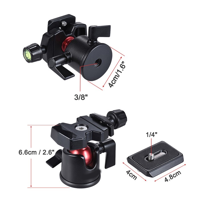 Ball head tripod chân máy ảnh gắn Slider dolly quay phim TE190