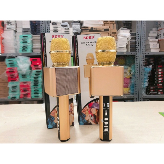 Míc hát Karaoke SD-19 kiêm loa Bluetooth
