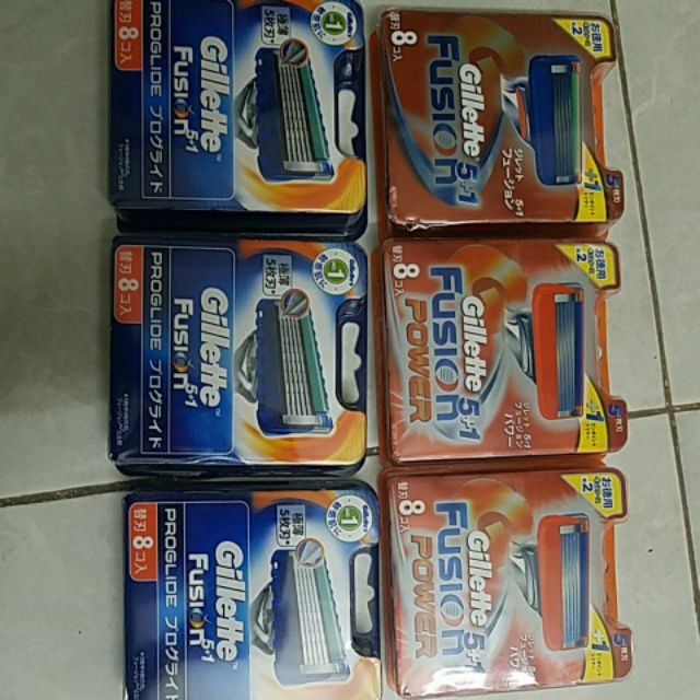 Vỉ 8 lưỡi Dao cạo râu Gillette Fusion 5+1 Nhật bản