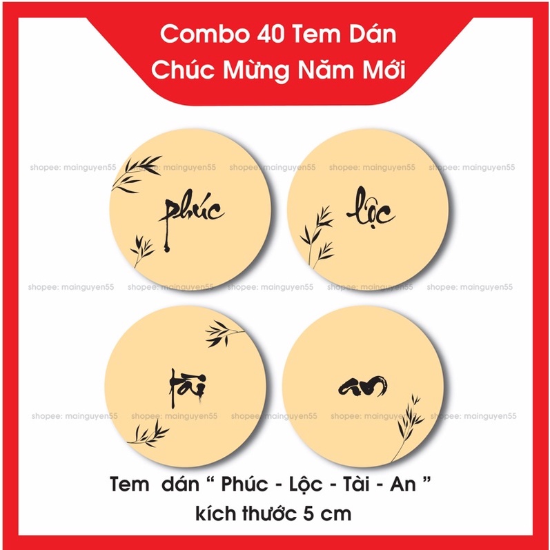 Combo 40 Tem Tết , Chúc Mừng Năm Mới