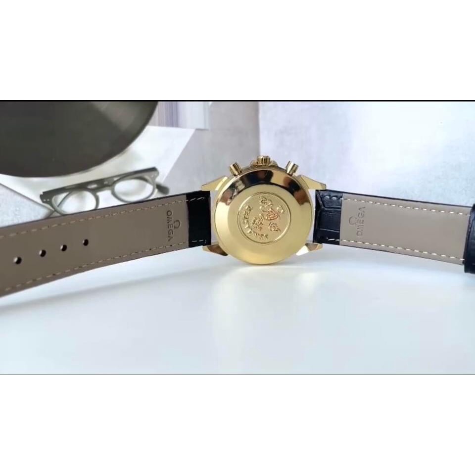 Đồng hồ Nam Omeg a De-Ville  Full 4Kim Chính Hãng-Size 40mm, Đồng Hồ Nam Dây Da máy pin-Tặng Thêm Pin