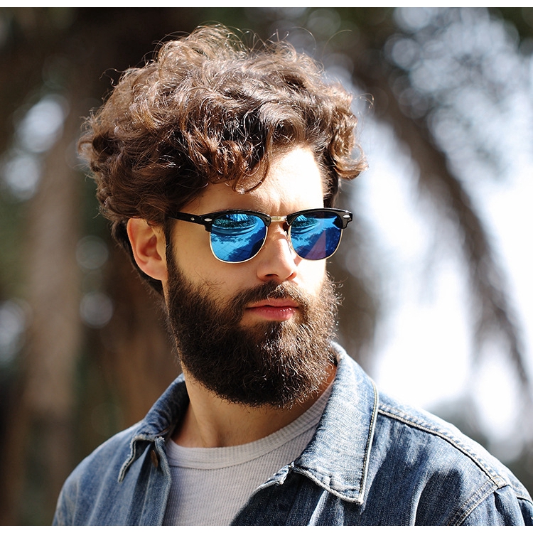 Polarized Men's Sunglasses Male Women's Wild Retro Classic Half Frame Outdoor Riding Fashion Sunglasses