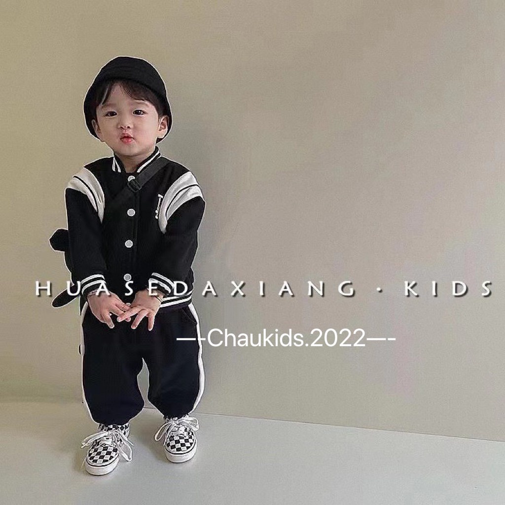 Set Bộ Quần Áo Thu Đông Bé Trai, Áo Khoác Bomber Kèm Quần Sọc Cá Tính Và Áo Cotton Dài Tay Cổ 3 Phân Cho Bé Trai-CKTD21