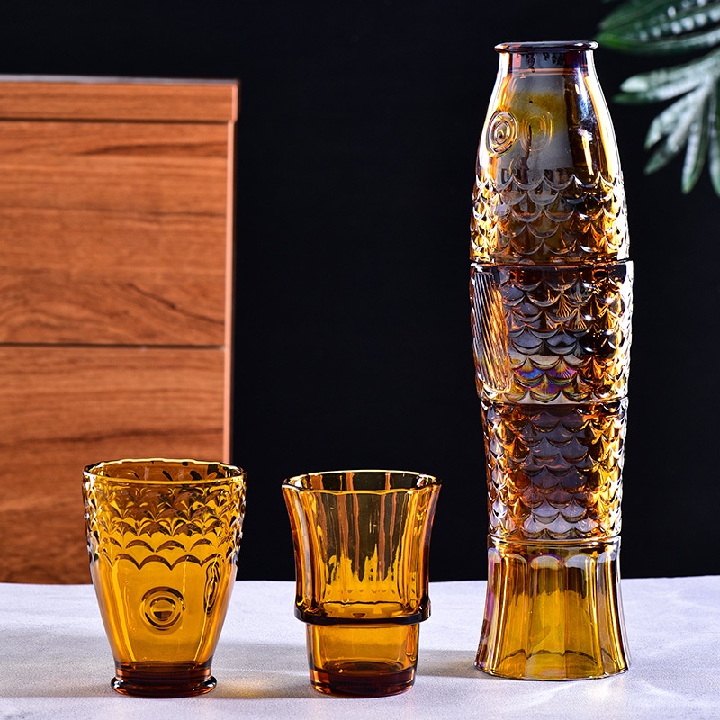 Set 4 Cốc Uống Nước Hình Cá Koi Sáng Tạo