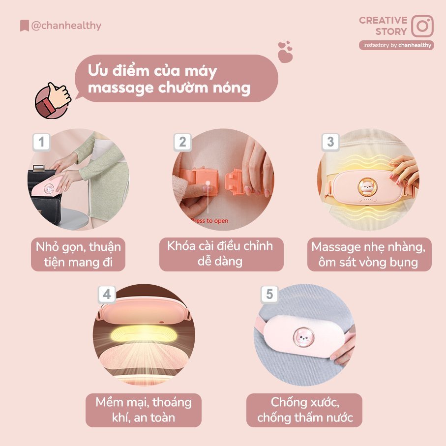 (Hàng Sẵn) Máy giảm đau ngày dâu - massage bụng thư giãn