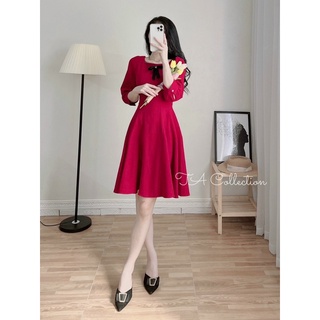 Đầm nhung tăm nơ đen