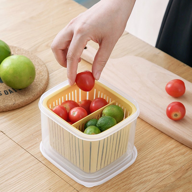 Hộp đựng thực phẩm rau củ quả có nắp đậy kín tiện dụng cho nhà bếp