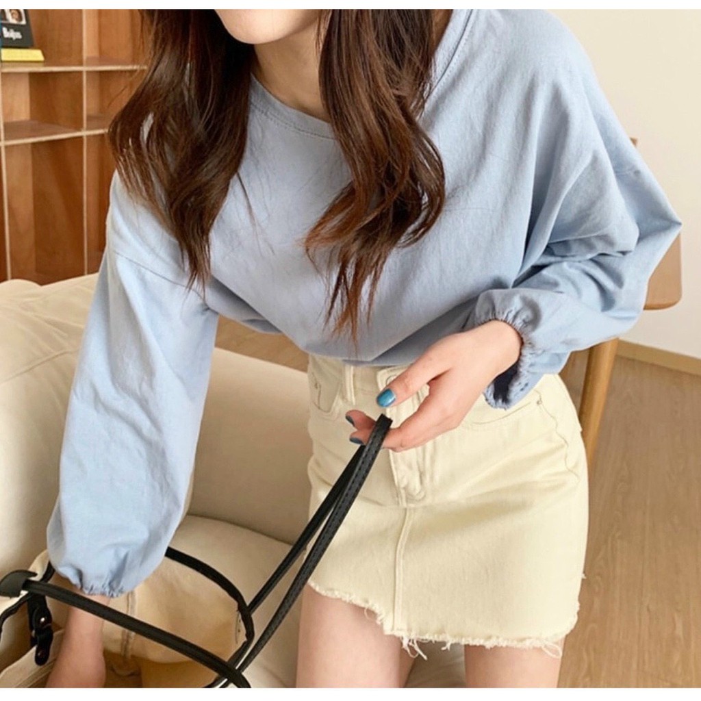 Set Áo Kiểu Nữ Tay Dài Kết Hợp Cùng Chân Váy Kaki Style Thoải Mái Năng Động, Chất Vải Cotton Siêu Mịn, Mát | BigBuy360 - bigbuy360.vn