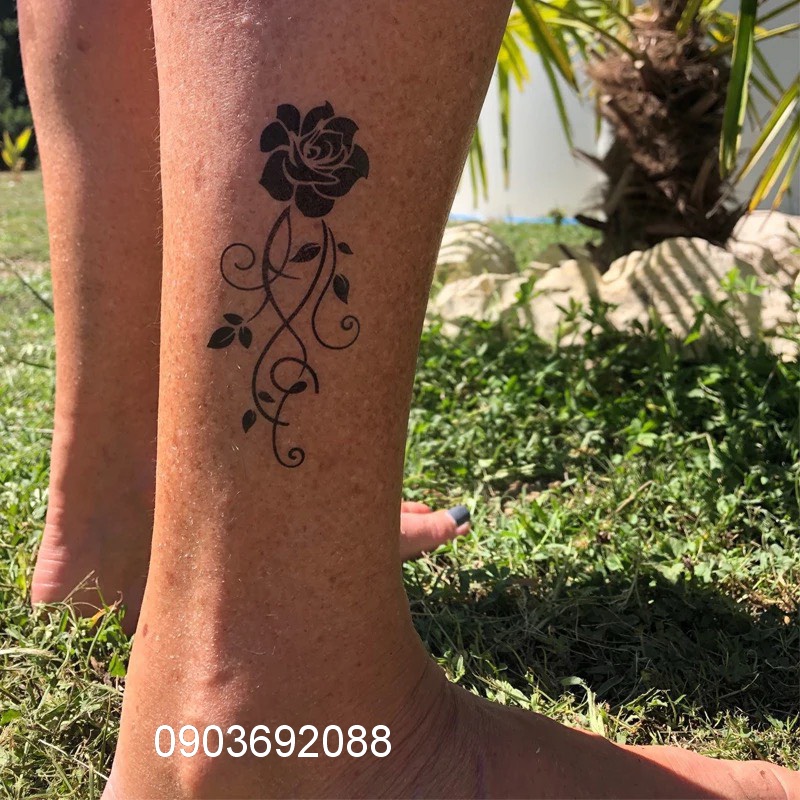 [HCM] Hình xăm dán - tattoo sticker hoa hồng 10.5 x 6cm