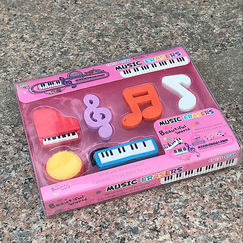 Spot Creative Music Rubber Piano Xiaoyui Color Eraser Children Gift Rubber Gift Set Combination