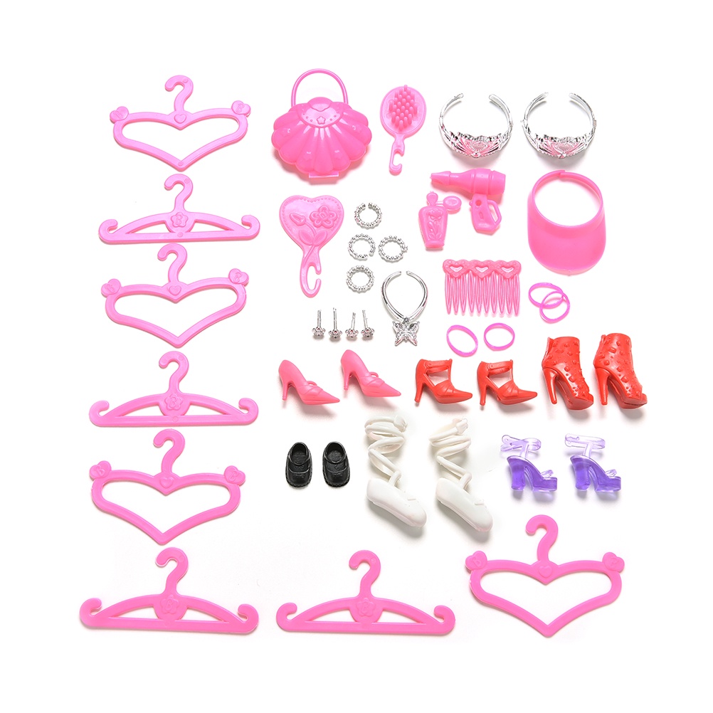 Set 2 Phụ Kiện Gồm 45 Món Cho Búp Bê Barbie