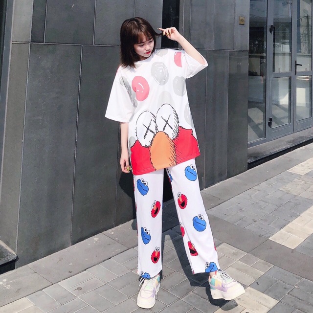 Quần Cartoon Cookies Monster/Cartoon Pant Dài Ảnh Thật