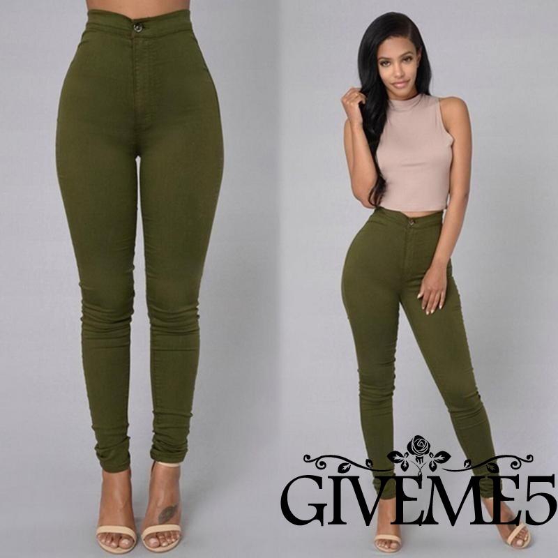 Quần skinny cạp cao thời trang cho nữ nhiều màu size UK 6 8 10 12 14 UK