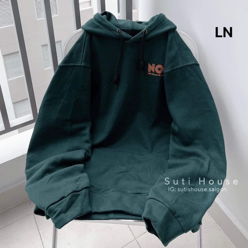 Áo hoodie Noah chữ cam mũ 2 lớp TH6