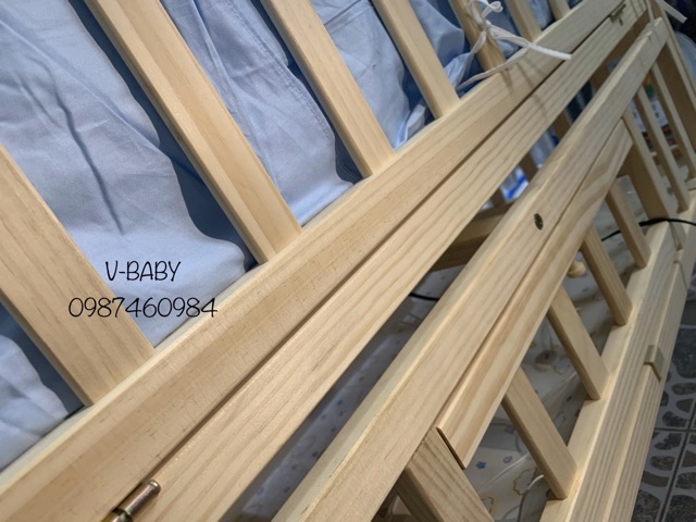 [TẶNG QUÂY ĐỆM + MÙNG ĐA NĂNG] Giường nôi Vbaby F5