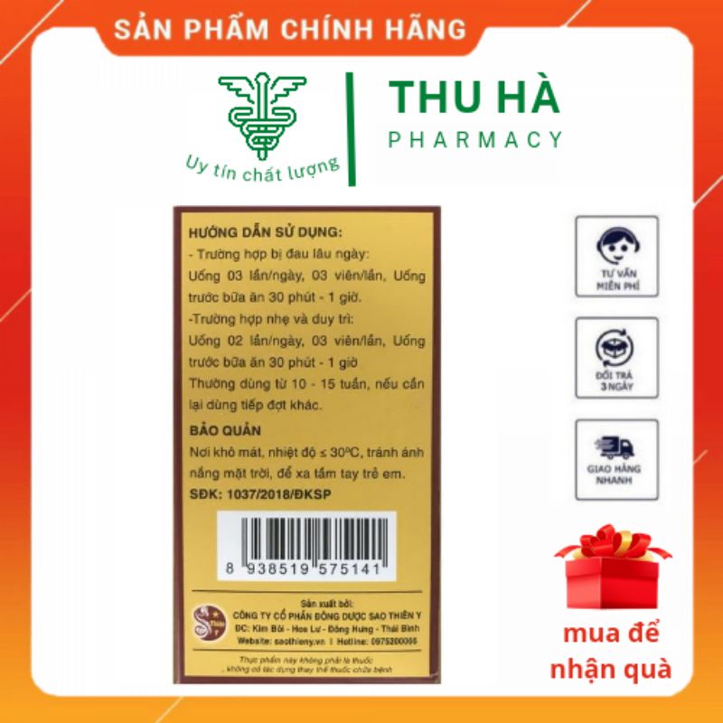 Viên khớp tâm bình hỗ trợ giảm thoái hóa cột sống, đau nhức xương khớp lọ 60 viên