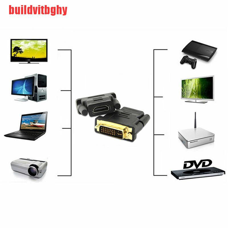 (Mua-Code) Cáp Chuyển Đổi Từ Hdmi Cái Sang Vga 24 + 1pin Dvi Male Hdmi Male