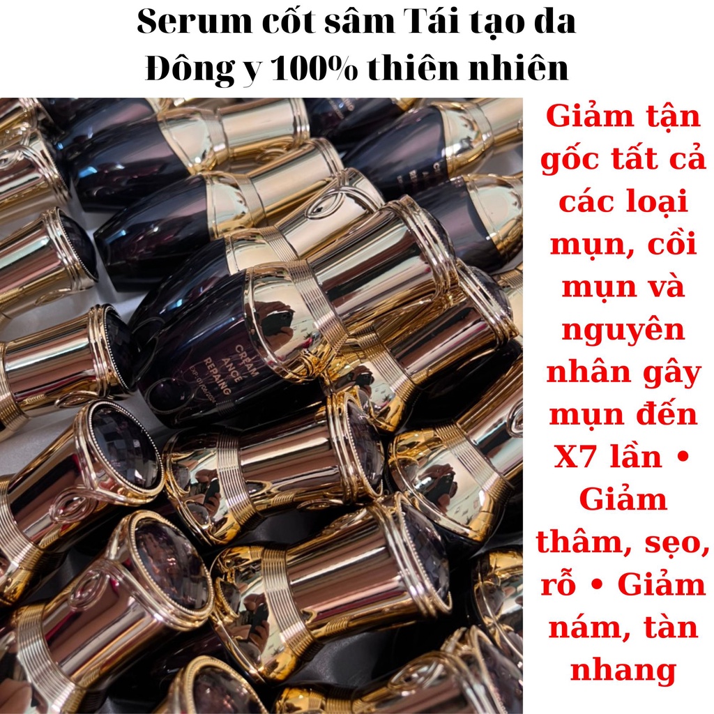 Serum cốt sâm Tái tạo da Đông y 100% thiên nhiên Hỗ trợ da khoẻ đẹp căng bóng từ gốc Giảm tận gốc các loại mụn, nám