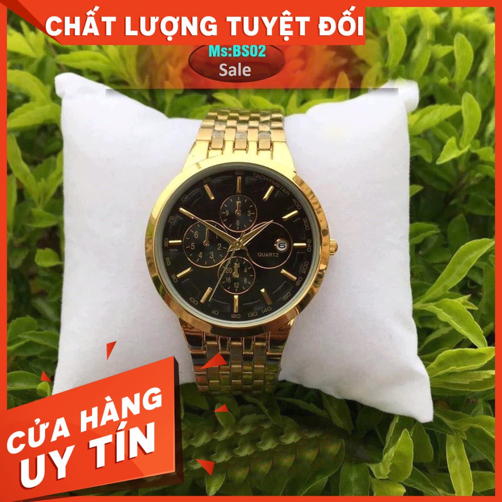 Đồng hồ nam nữ BAISHUNS ❤️Tặng Quà VIP❤️Ưu Đãi Lớn- dây kim loại H880 mặt đen, mạ vàng sang trọng - TẶNG vòng phong thủy