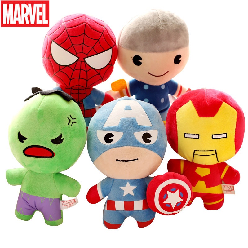 DISNEY Búp Bê Đồ Chơi Nhồi Bông Marvel Spiderman Captain America Iron Man Hulk Marvel 12CM Làm Quà Sinh Nhật Dành Cho Trẻ