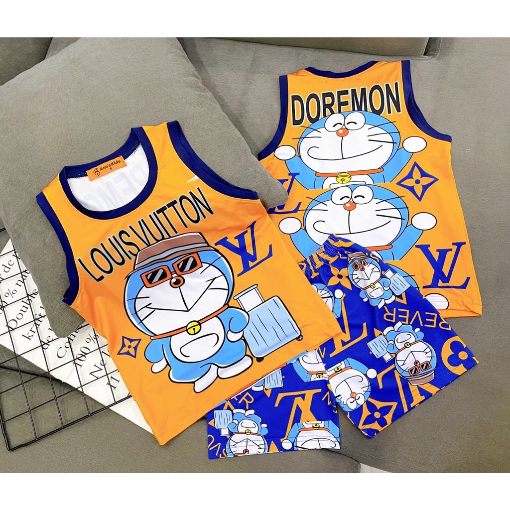 ￼Bộ SIZE ĐẠI họa tiết hoạt hình cộc tay chất thun lạnh in 3D cho bé  trai 16-30 kg- Bm_babyshop68