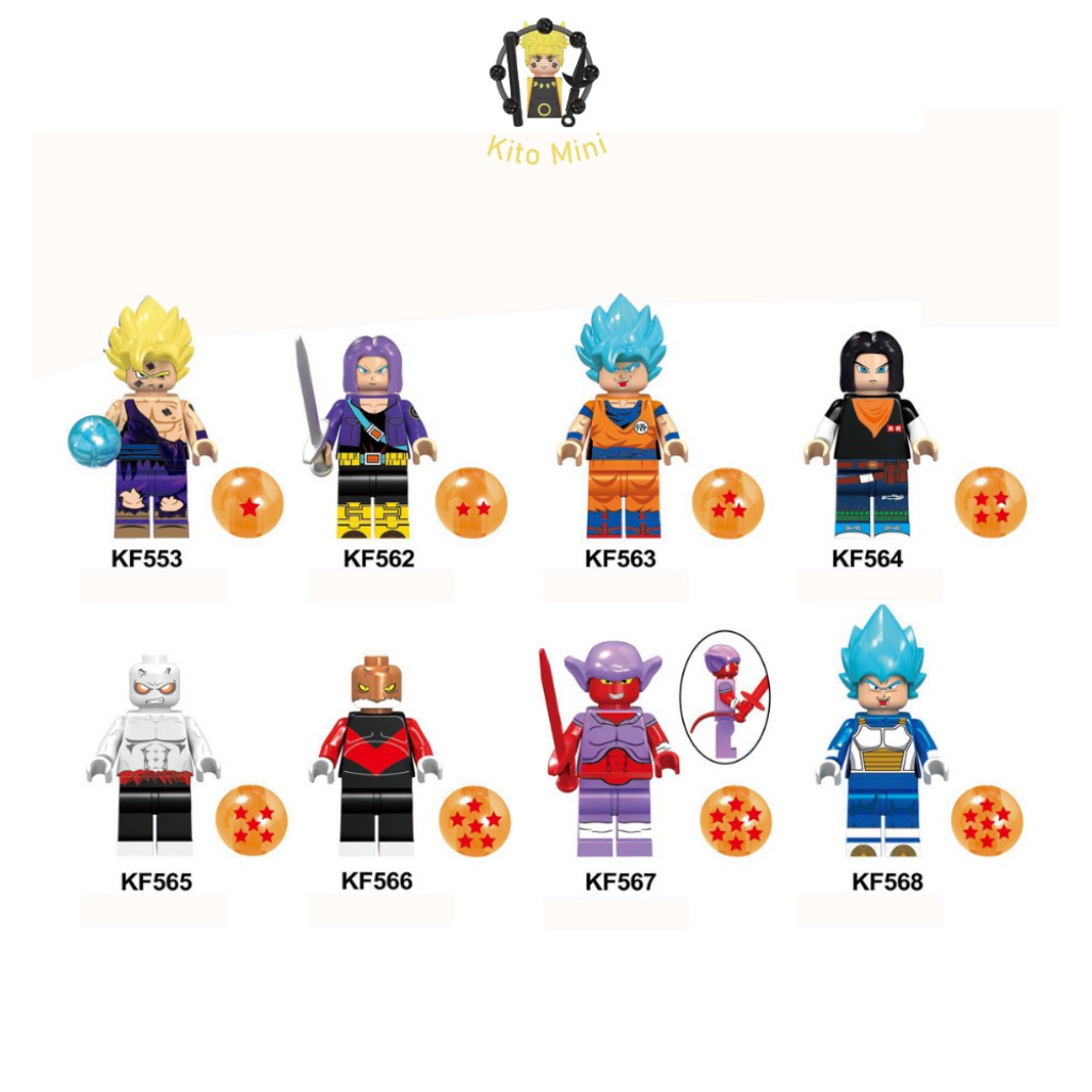 Lego Minifigures Lắp Ráp Mô Hình Nhân Vật Hoạt Hình Truyện Tranh 7 Viên Ngọc Rồng Dragon Ball KF6045 Bán Lẻ