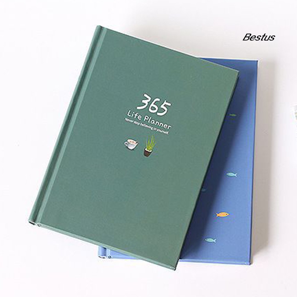 ❥(^_-)Deer Fish Leaf Weekly Monthly Daily Diary Journal Notebook Planner Stationery