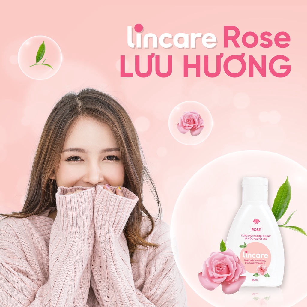 Dung dịch vệ sinh phụ nữ và cốc nguyệt san Lincare Rose Hoa hồng Pháp (Gel, 50ml)