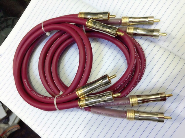 Dây tín hiệu AV2  hoa sen rca Audio Trọn bộ Hãng SUNRISE Taiwan thiết kế theo yêu cầu. Báo giá 1 cặp gồm 4 đầu Jack. Av