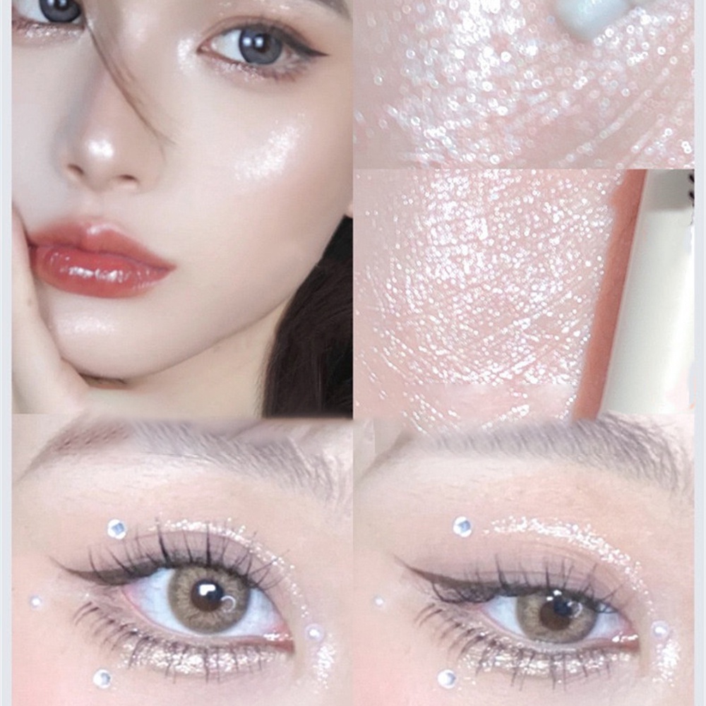 [Hàng mới về] Bút Kẻ Mắt Hai Đầu Màu Ánh Ngọc Trai Long Lanh Chống Thấm Nước Xinh Xắn Dành Cho Nữ