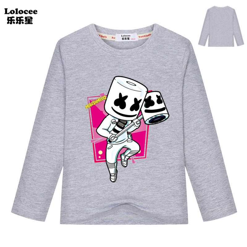 Áo Thun Tay Ngắn In Hình Dj Marshmello 100% Cotton Cho Bé
