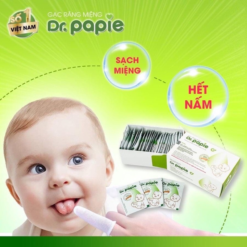 Dr.Papie - Gạc răng miệng cho bé 30gói/hộp T00003