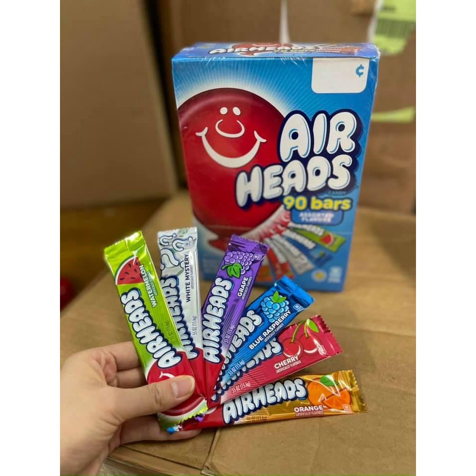 Kẹo dẻo trái cây Air Heads của Mỹ ( Vị Cherry, Cam, Nho, Mâm xôi, Dưa Hấu)