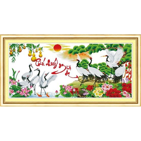 Tranh thêu chữ thập phú quý bình an DLH-222780