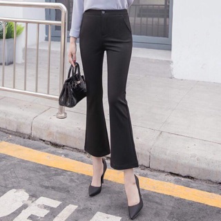 Com bo Quần âu ống loe và túi trang điểm